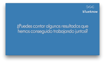 ¿Puedes contar alguno de los resultados que hemos logrado trabajando juntos?