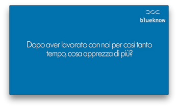 Dopo aver lavorato con noi per così tanto tempo, cosa apprezza di più?